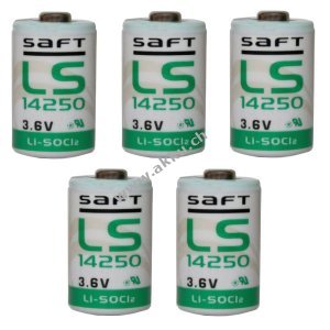 5x Lithium Batterie Saft LS14250 1/2AA 3,6Volt