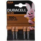 Duracell Batterie Alkaline Micro AAA LR03 1.5V Plus Extra Life Retail 4er Blister